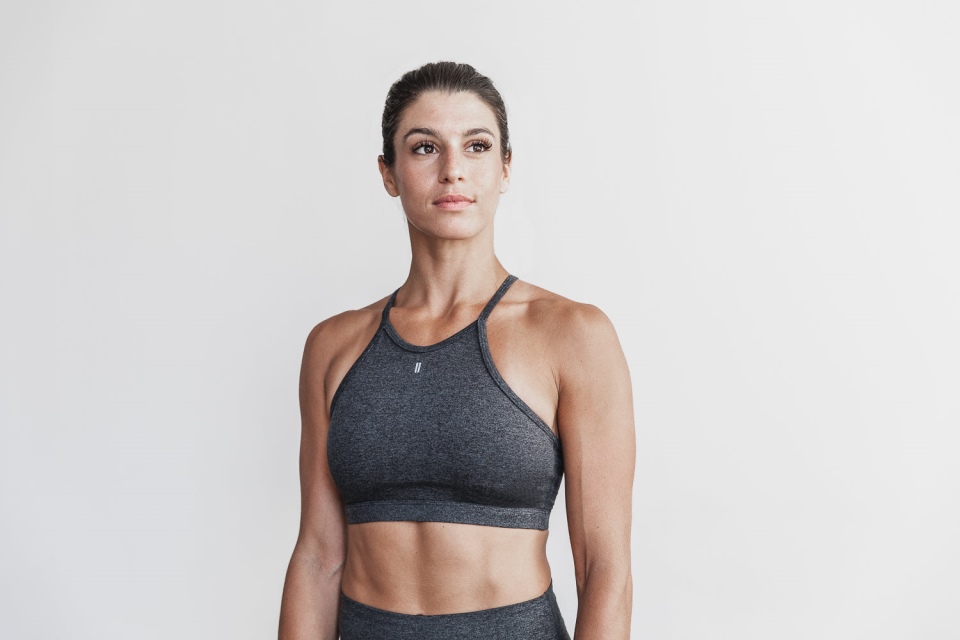 NOBULL Halter Sports Bra (Matte) Charcoal