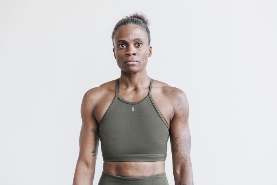 NOBULL Halter Sports Bra (Matte) Dark