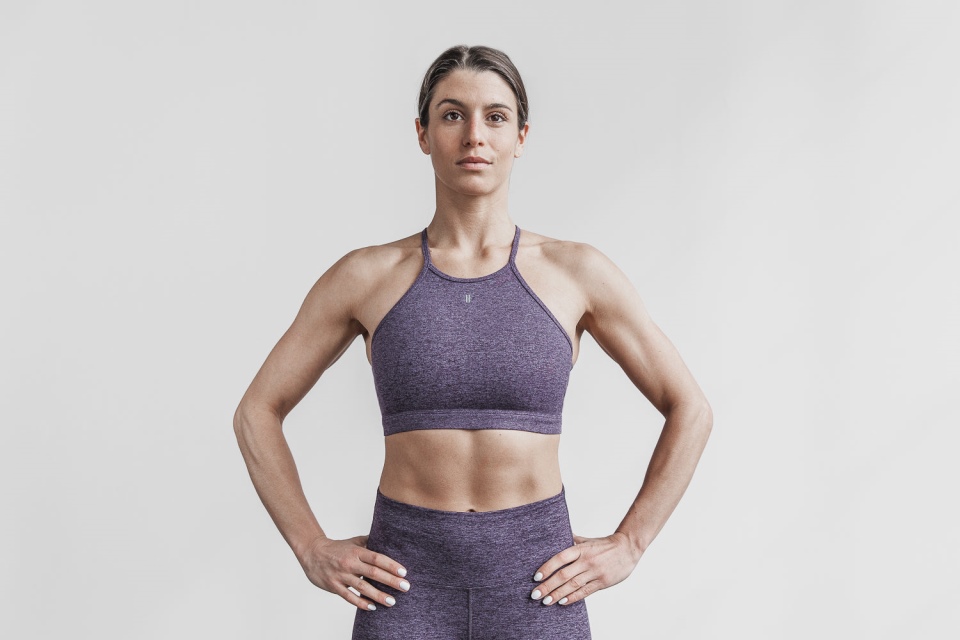 NOBULL Halter Sports Bra (Matte) Deep Lavender Heather Matte