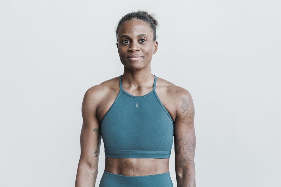 NOBULL Halter Sports Bra (Matte) Deep Teal Matte