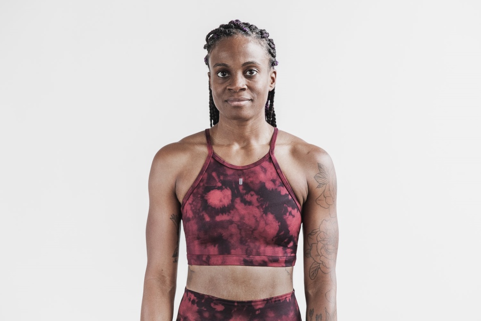 NOBULL Halter Sports Bra (Tie-Dye) Lava