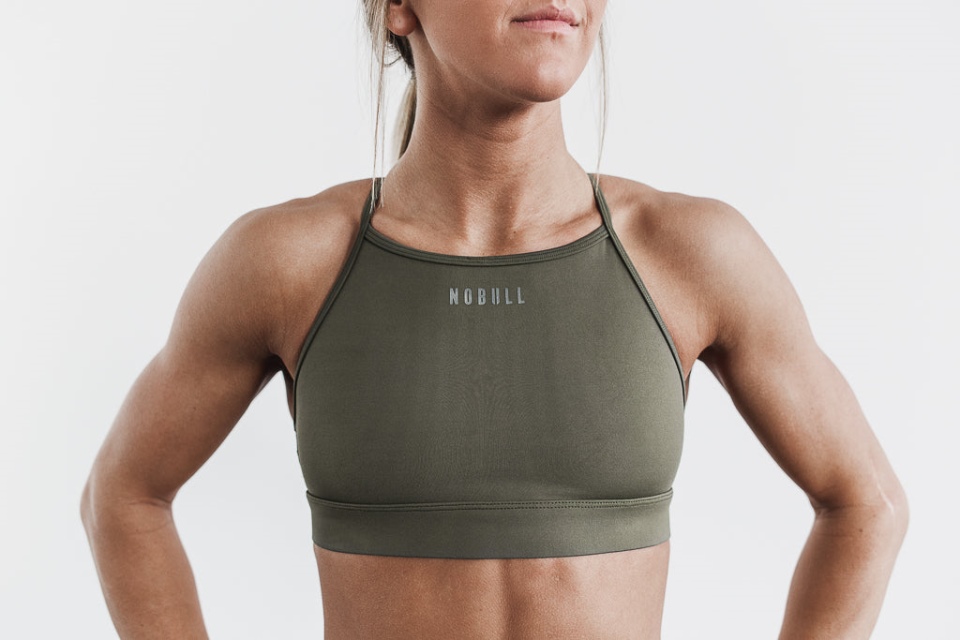 NOBULL High-Neck Sports Bra Army