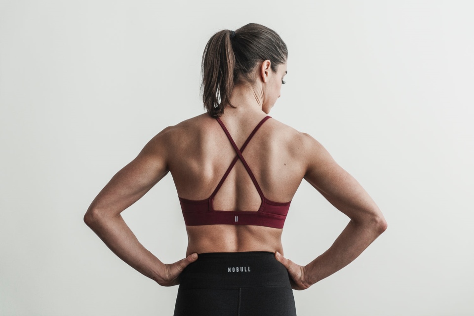 NOBULL High-Neck Sports Bra Cabernet