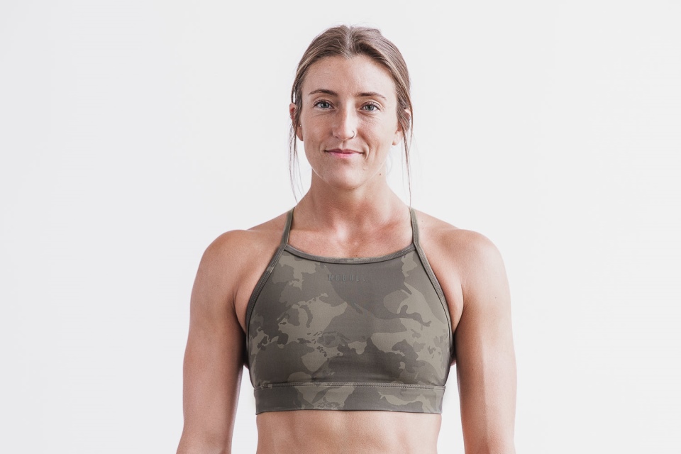 NOBULL High-Neck Sports Bra (Continental Camo) Rock