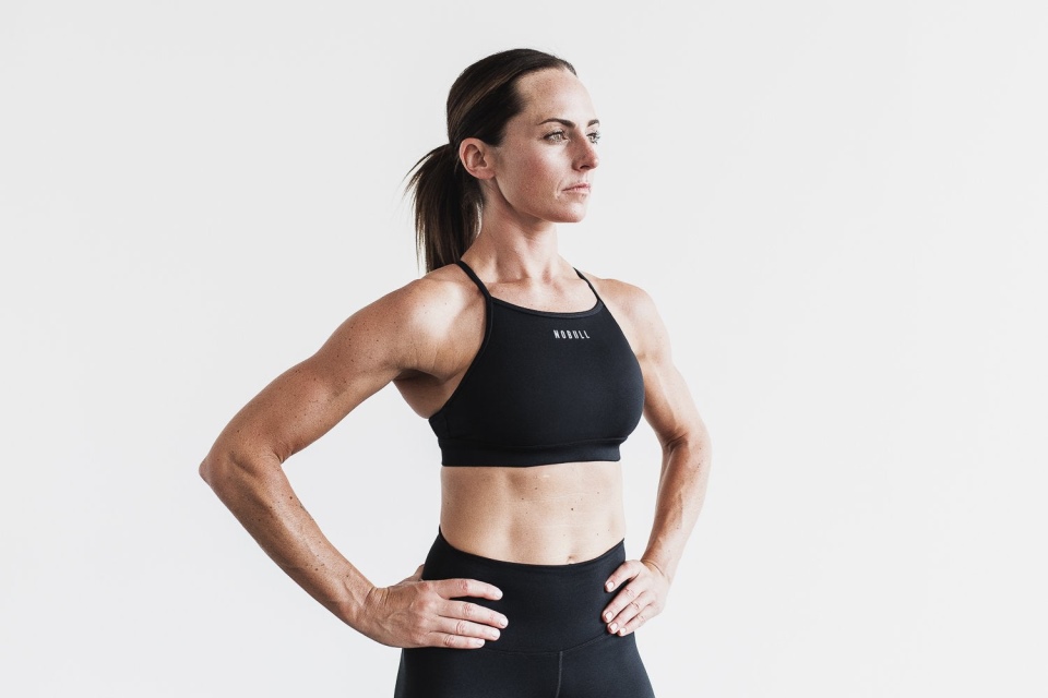 NOBULL High-Neck Sports Bra (Matte) Black