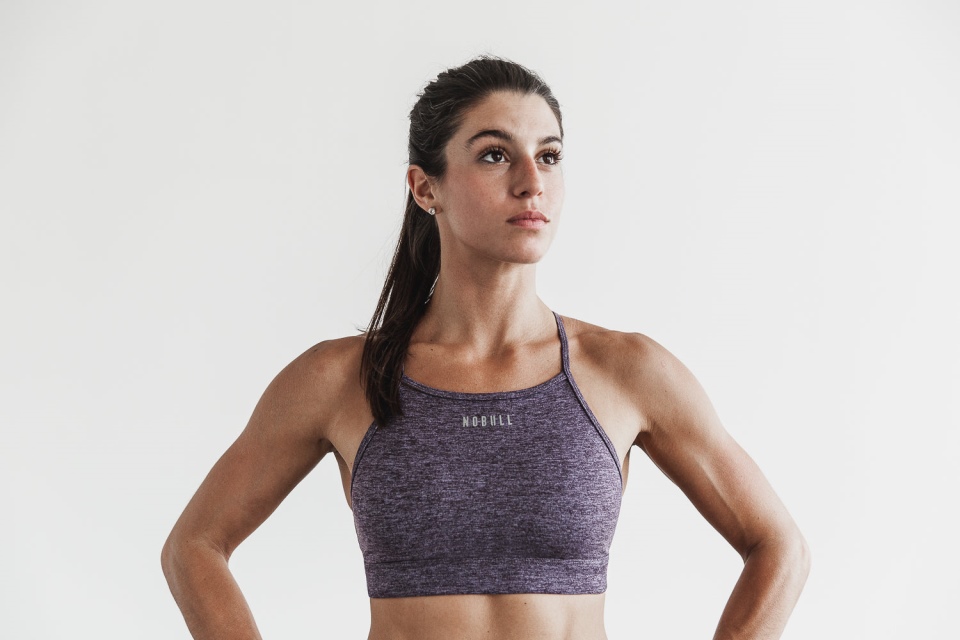 NOBULL High-Neck Sports Bra (Matte) Deep Lavender Heather Matte