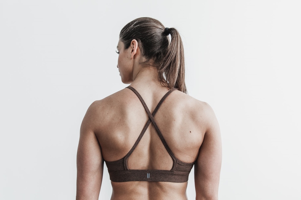 NOBULL High-Neck Sports Bra (Plush Heather) Brown