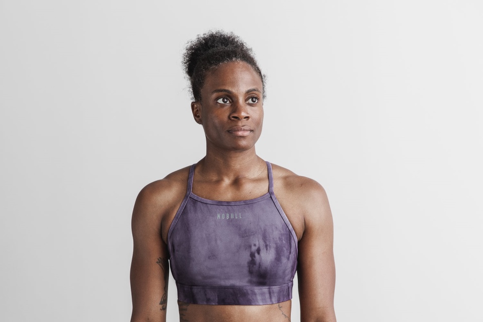 NOBULL High-Neck Sports Bra (Tie-Dye) Nightshade