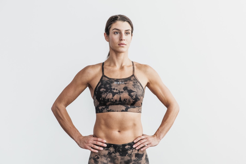 NOBULL High-Neck Sports Bra (Tie-Dye) Toffee