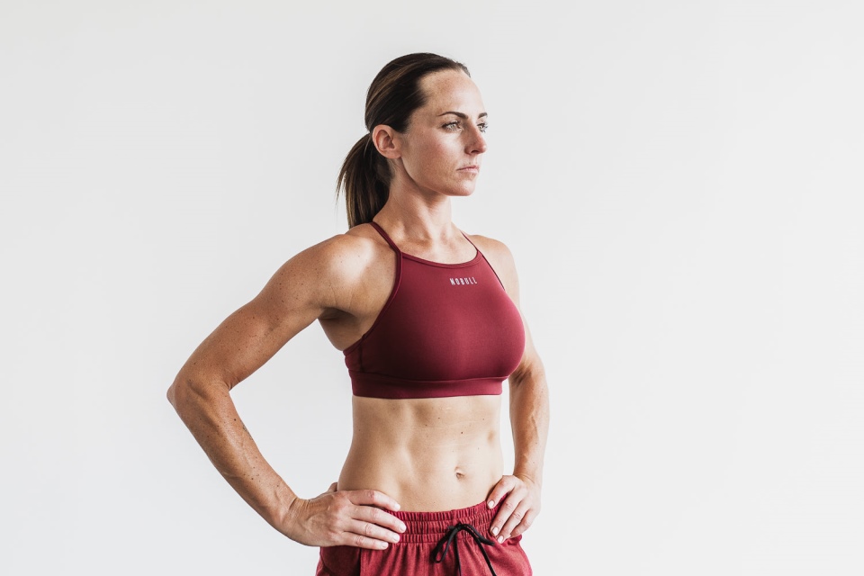 NOBULL High-Neck Sports Bra Wine