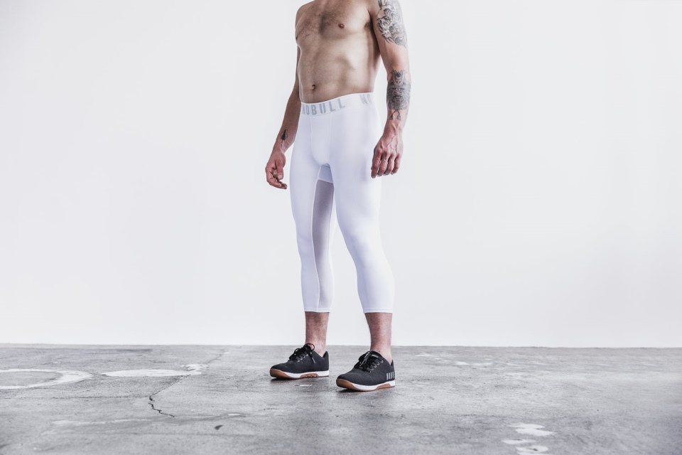 NOBULL Men's 3/4 Compression Tight White