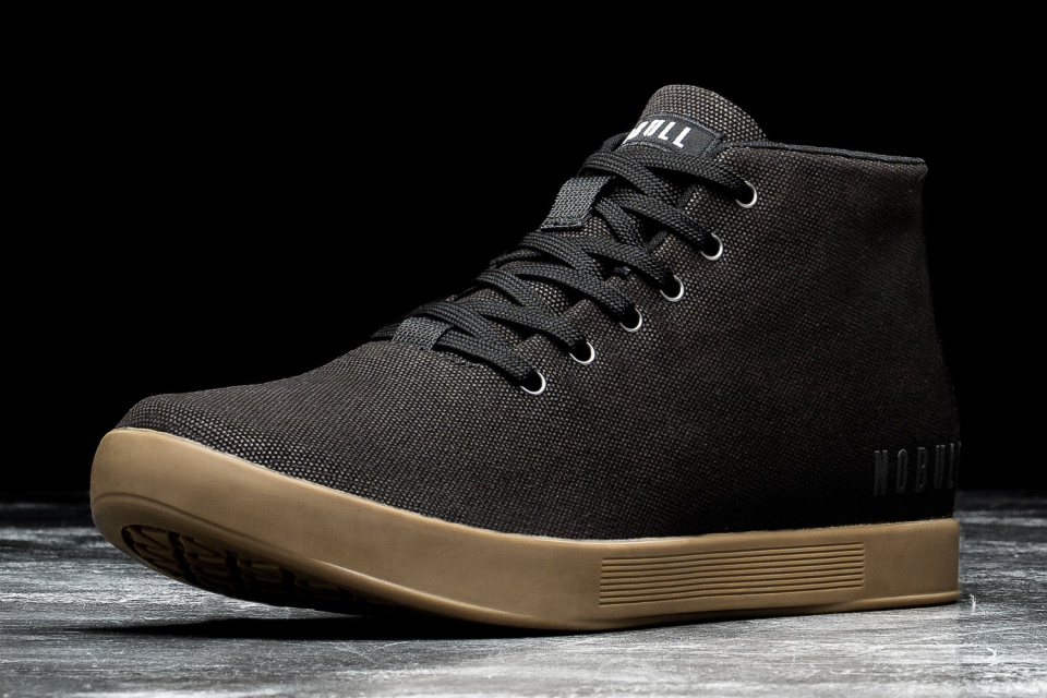 NOBULL Men's Canvas Mid Trainer Black Dark Gum