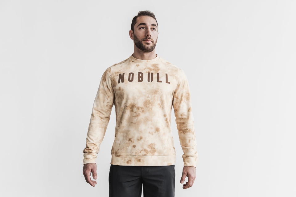 NOBULL Men's Crew Sweatshirt (Tie-Dye) Ivory