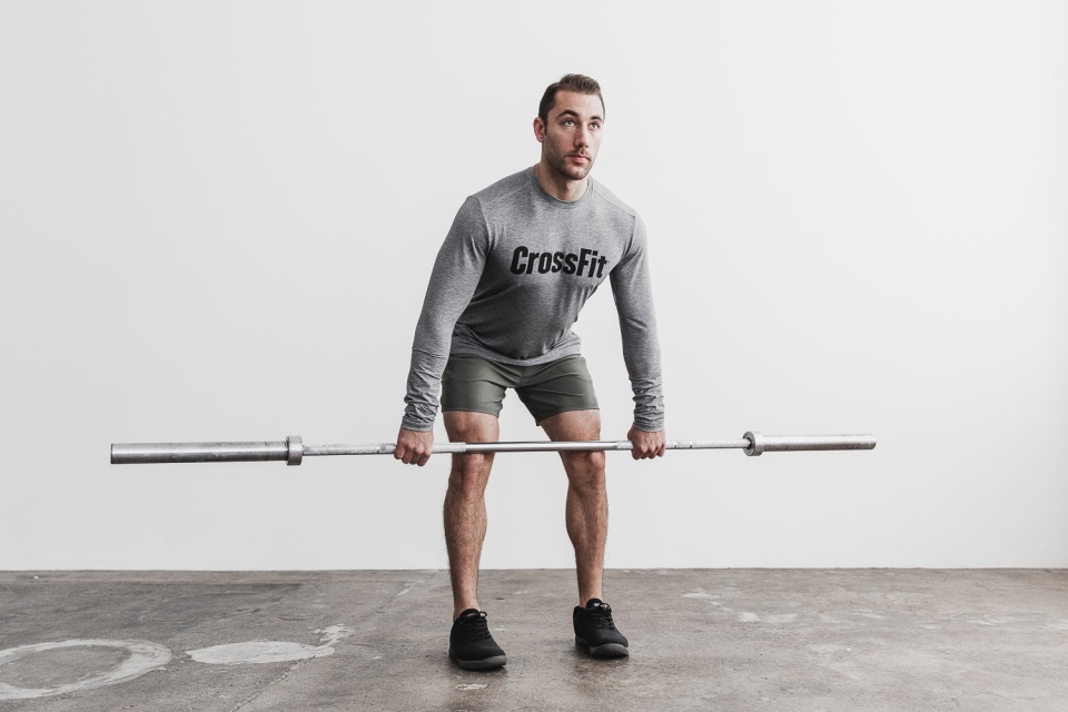 NOBULL Men's Crossfit Long Sleeve Tee Grey