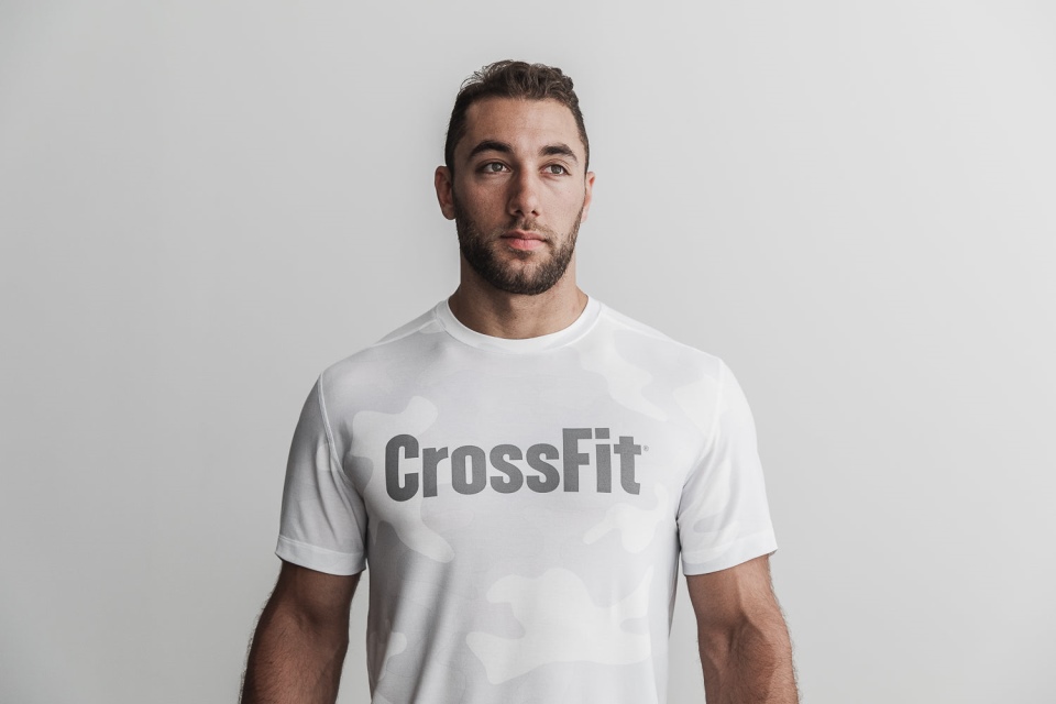 NOBULL Men's Crossfit Tee (Camo) White