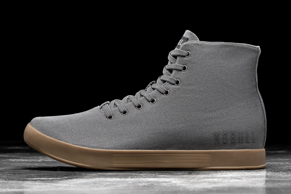 NOBULL Men's High-Top Canvas Trainer Dark Grey Gum