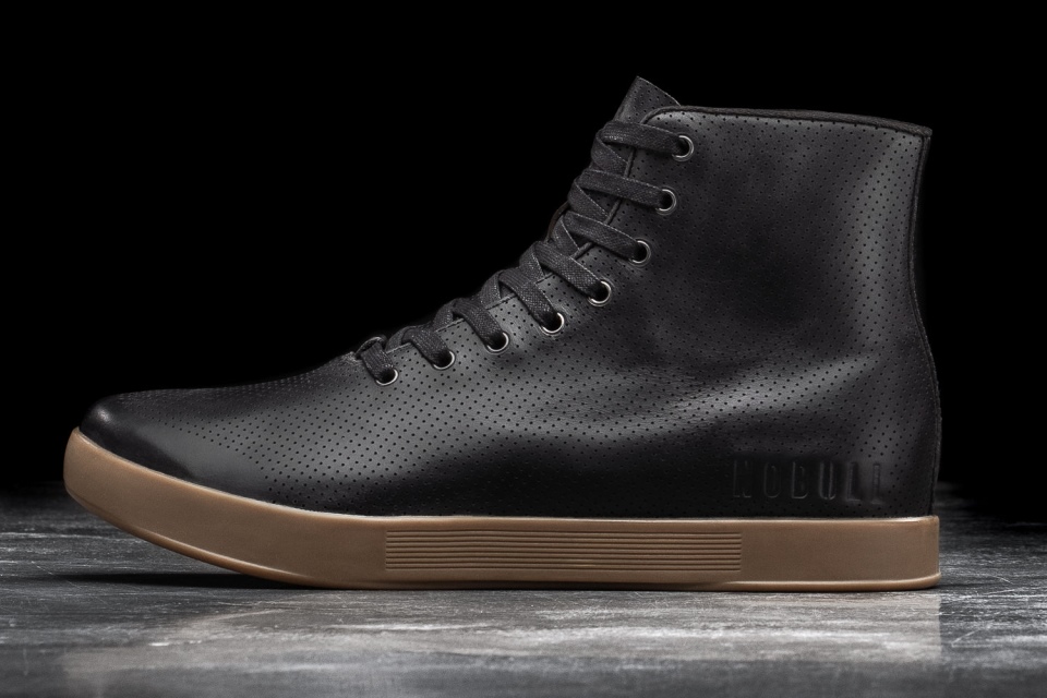 NOBULL Men's High-Top Leather Trainer Black