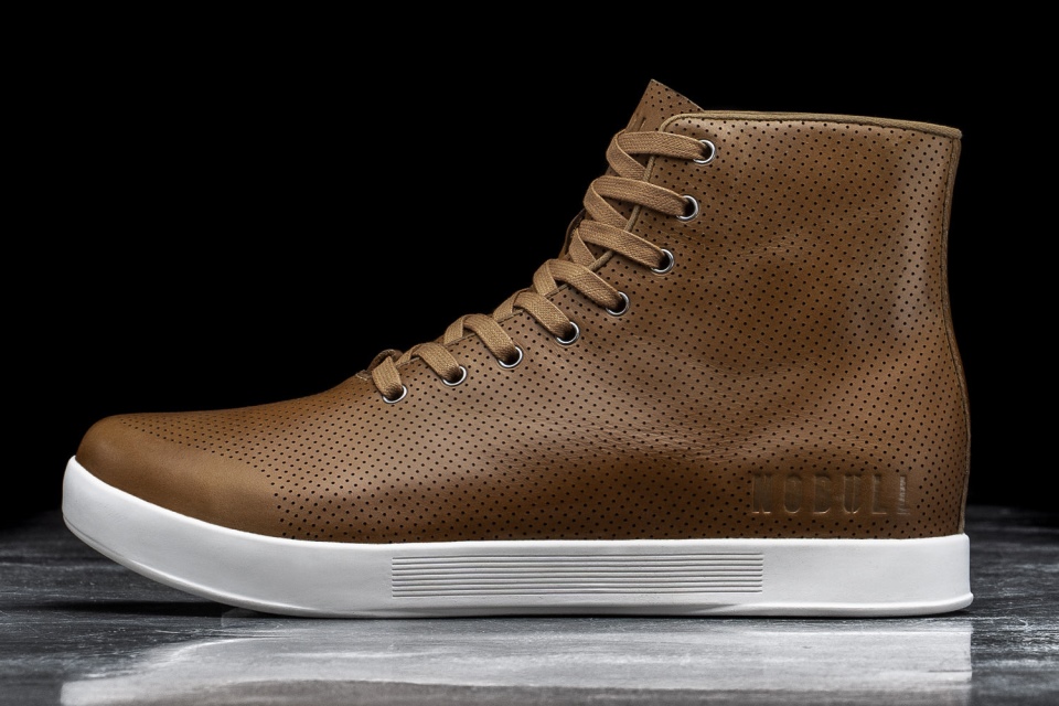 NOBULL Men's High-Top Leather Trainer Chestnut