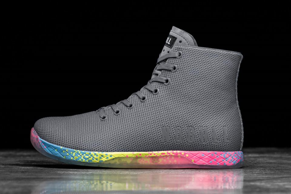 NOBULL Men's High-Top Trainer Dark Grey Neon Glitch