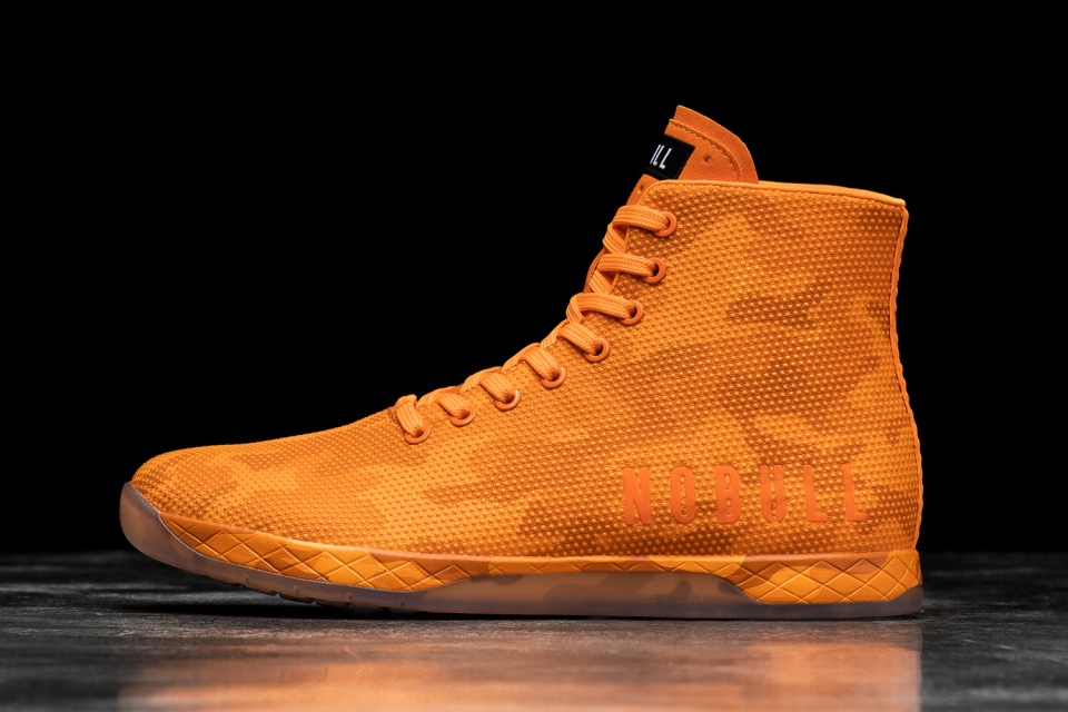 NOBULL Men's High-Top Trainer Neon Orange Camo