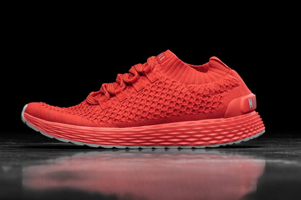 NOBULL Men's Knit Runner Bright Red Reflective