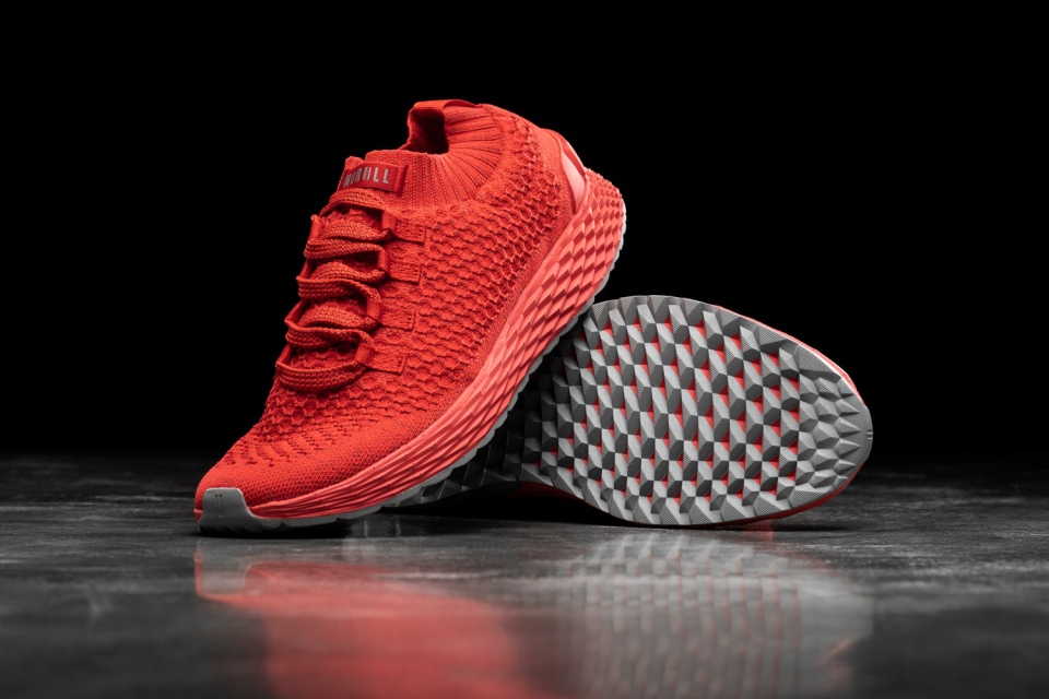 NOBULL Men's Knit Runner Bright Red Reflective