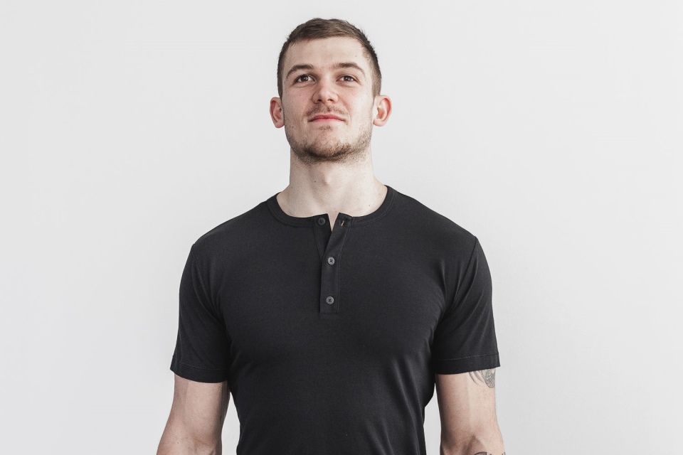 NOBULL Men's Lightweight Henley Tee Black