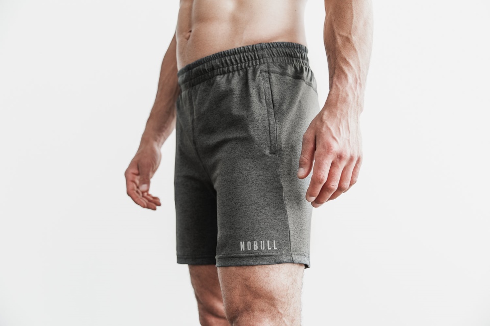 NOBULL Men's Lightweight Knit Short 7" Black Heather