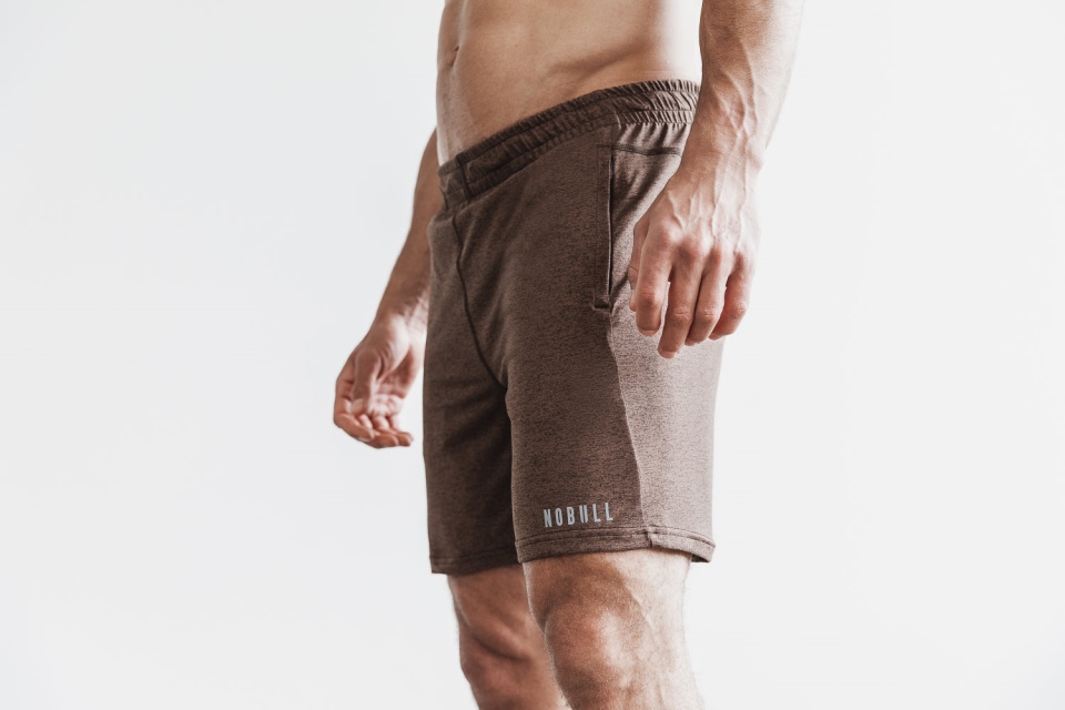 NOBULL Men's Lightweight Knit Short 7" Brown