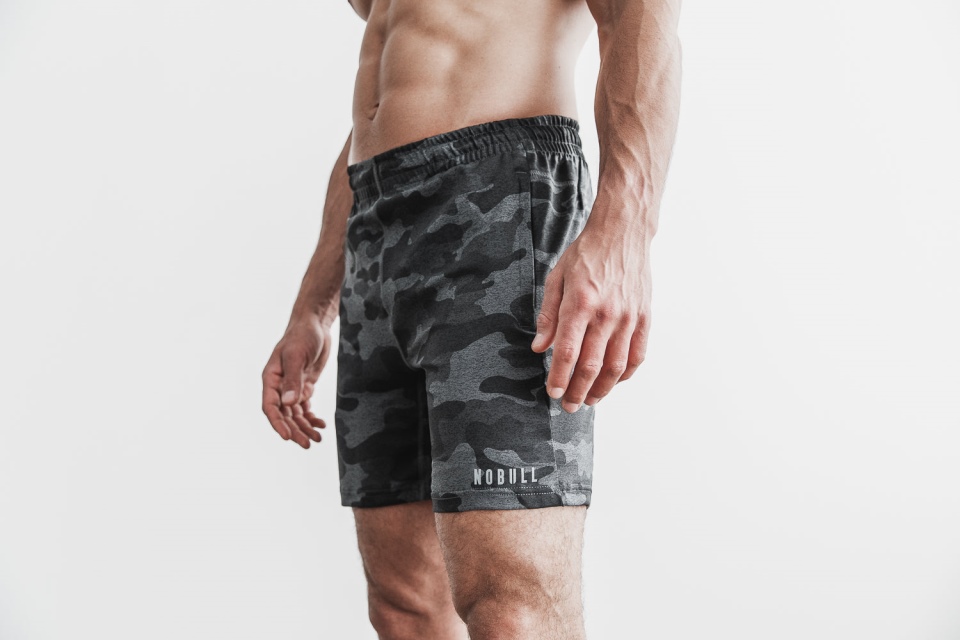 NOBULL Men's Lightweight Knit Short 7" (Camo) Carbon