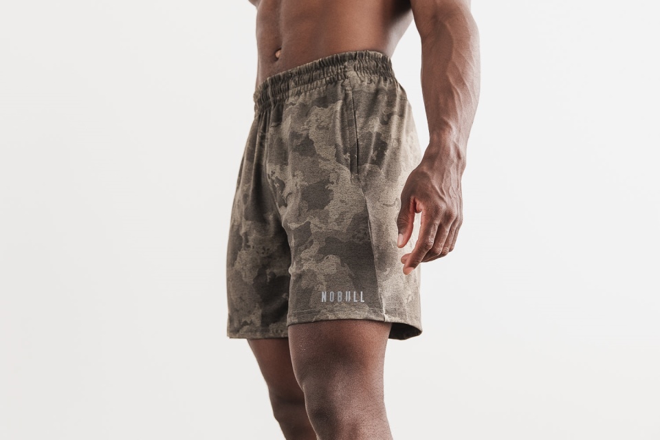 NOBULL Men's Lightweight Knit Short 7" (Continental Camo) Rock