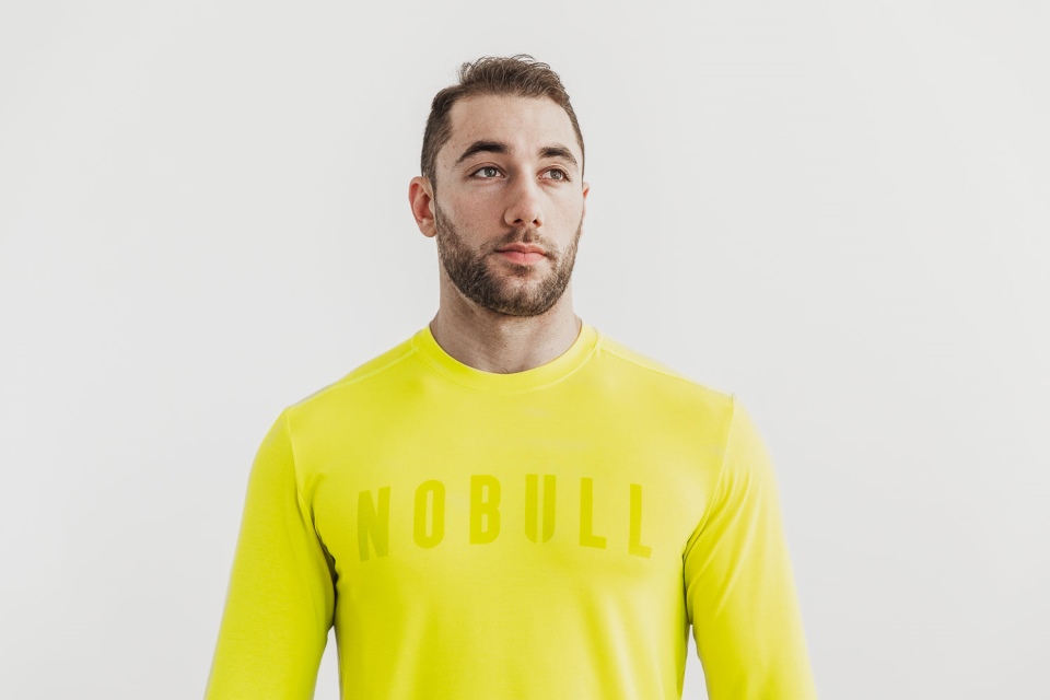 NOBULL Men's Long Sleeve Tee (Neon) Yellow