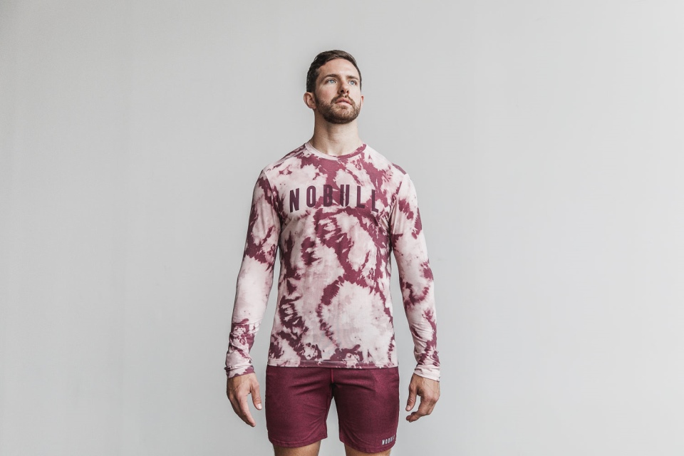 NOBULL Men's Long Sleeve Tee (Tie-Dye) Dusty