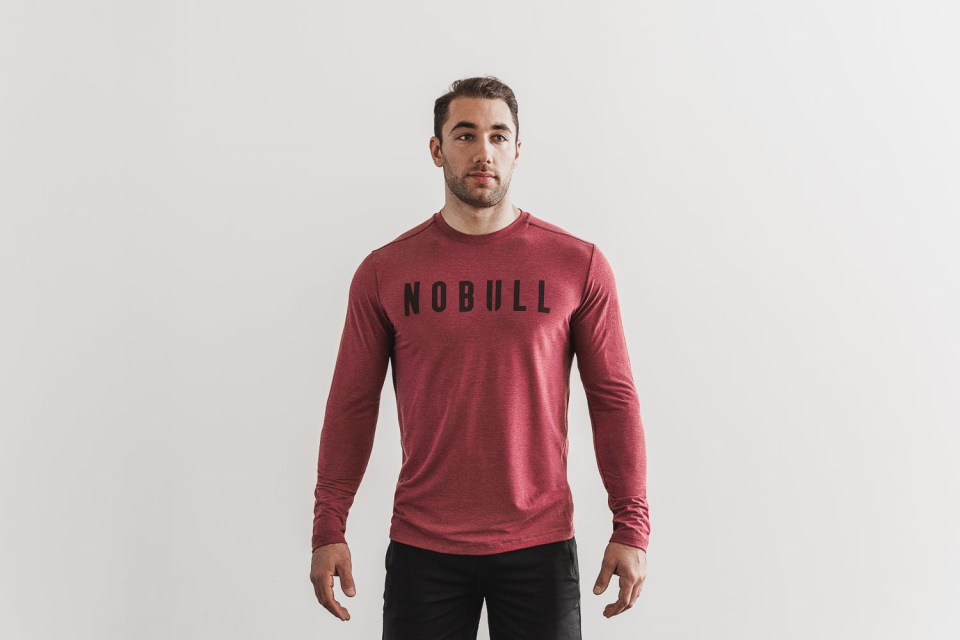 NOBULL Men's Long Sleeve Tee Wine