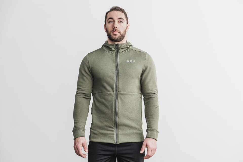 NOBULL Men's Performance Zip-Up Hoodie Army