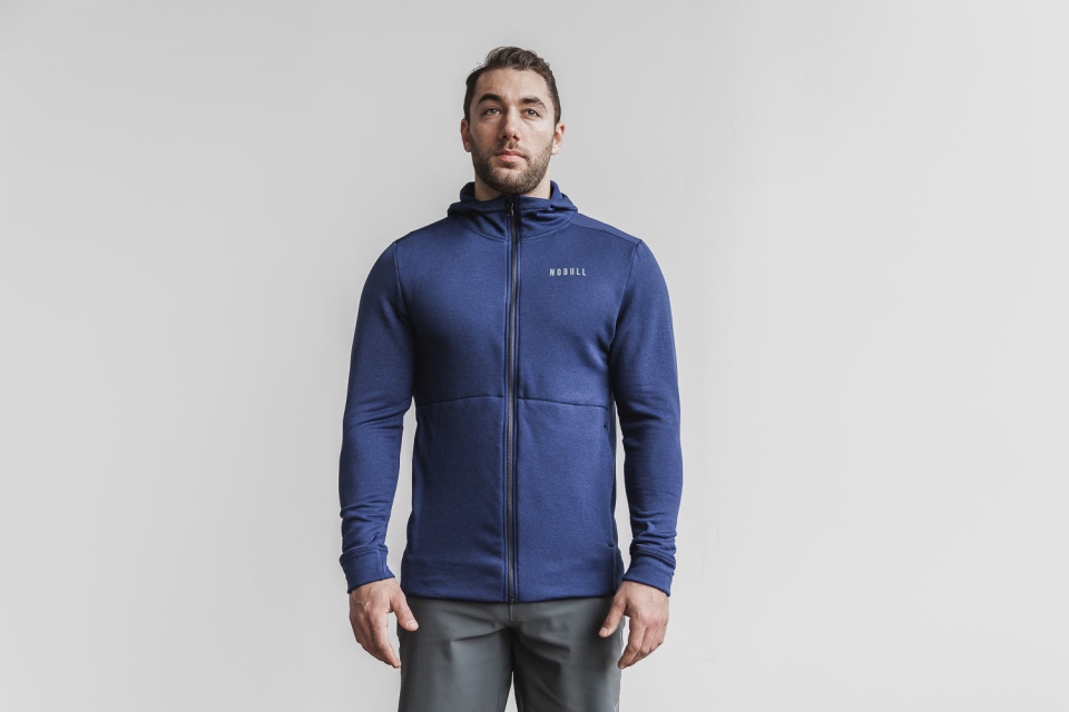 NOBULL Men's Performance Zip-Up Hoodie Deep Navy