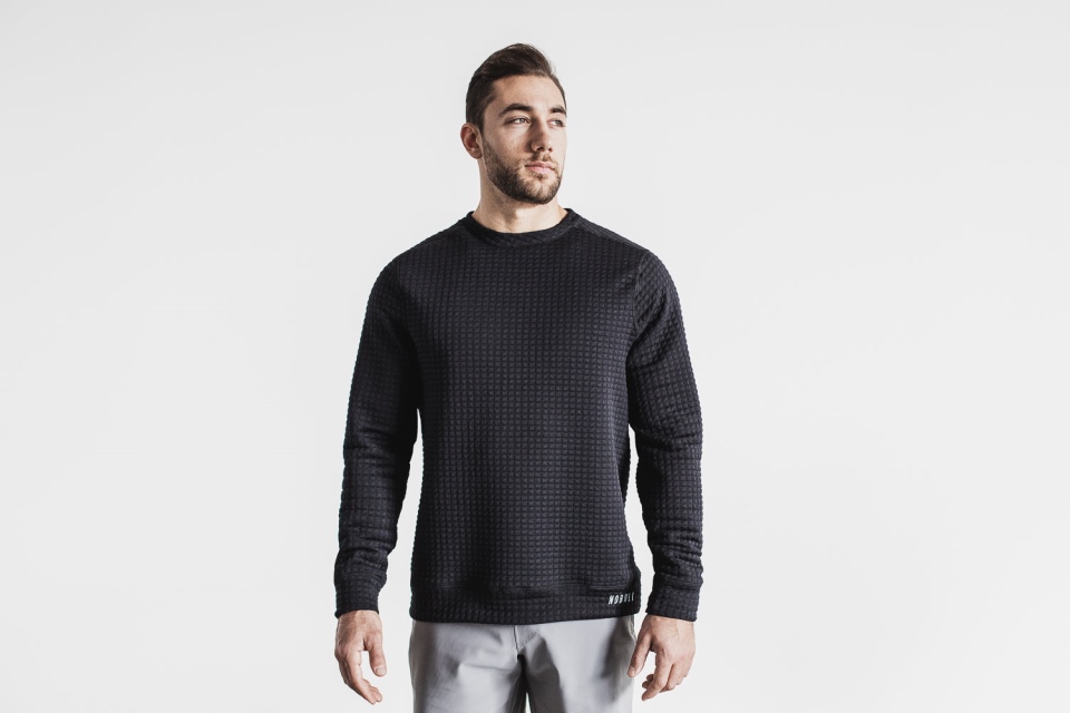 NOBULL Men's Quilted Crew Pullover Black