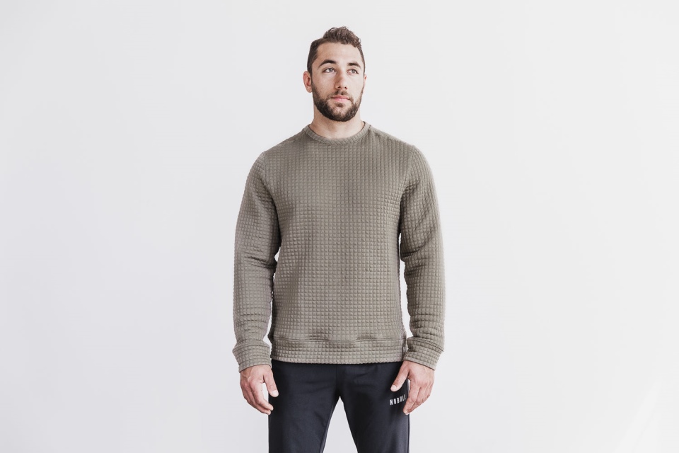 NOBULL Men's Quilted Crew Pullover Rock