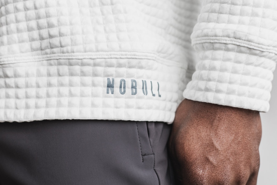 NOBULL Men's Quilted Crew Pullover White