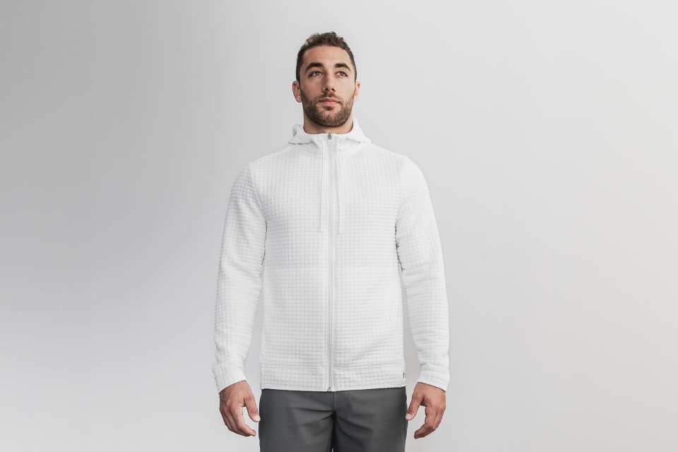 NOBULL Men's Quilted Zip-Up Jacket White