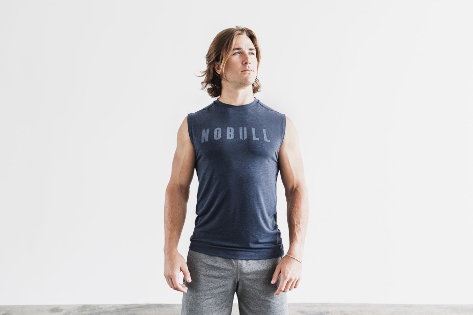 NOBULL Men's Sleeveless Tee (Classic Colors) Navy