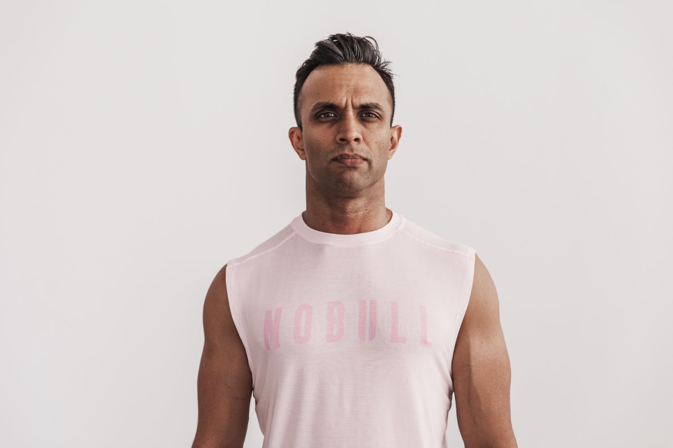 NOBULL Men's Sleeveless Tee (Seasonal Colors) Blush