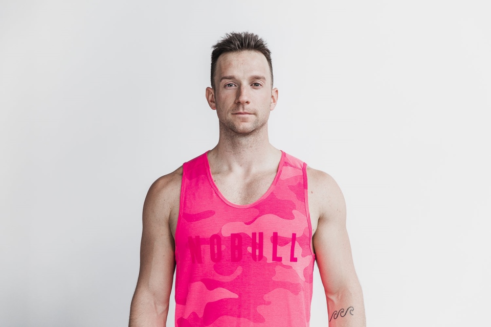 NOBULL Men's Tank (Neon Camo) Pink