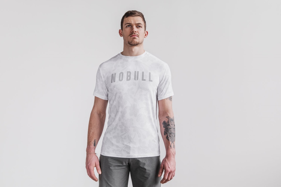 NOBULL Men's Tee (Cherry Blossom) White