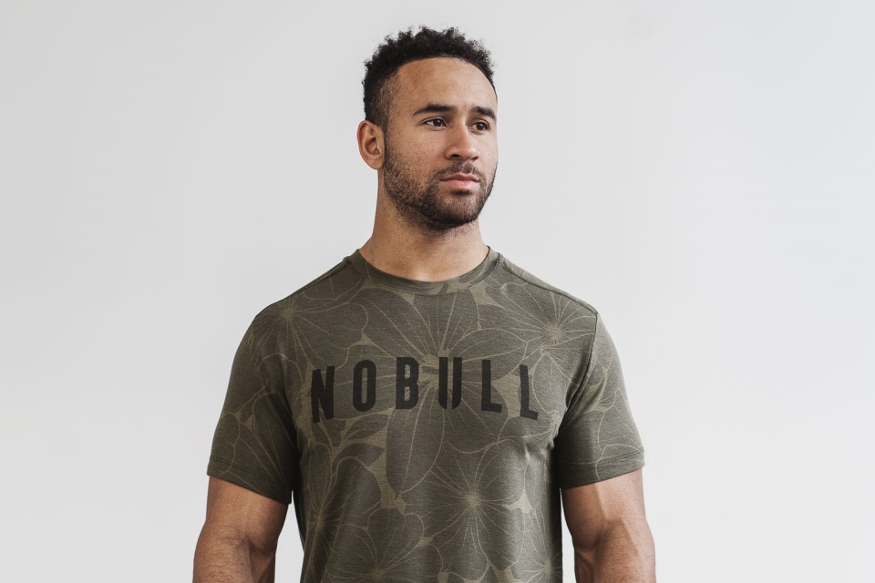 NOBULL Men's Tee (Hibiscus) Army