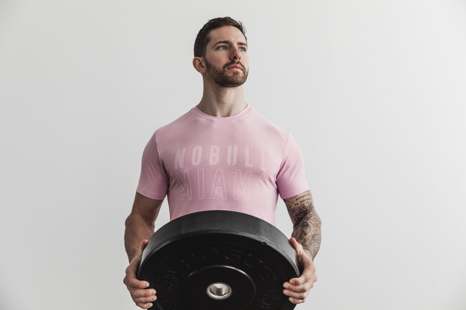 NOBULL Men's Tee (Miami) Pink