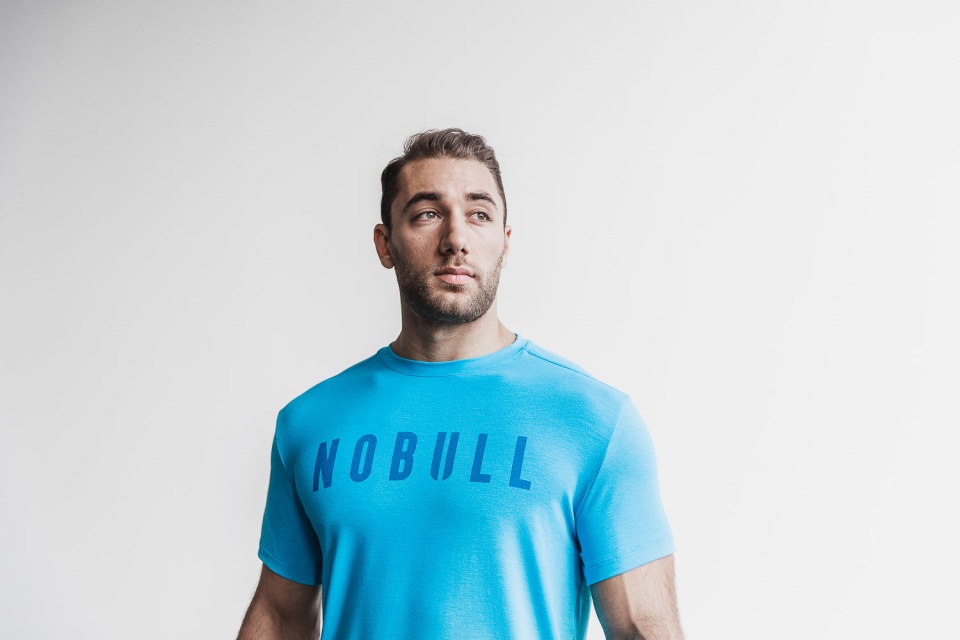 NOBULL Men's Tee (Neon) Blue