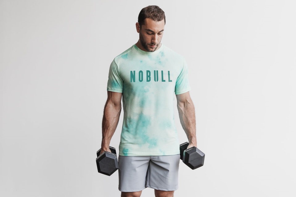 NOBULL Men's Tee (Tie-Dye) Vanilla & Aqua