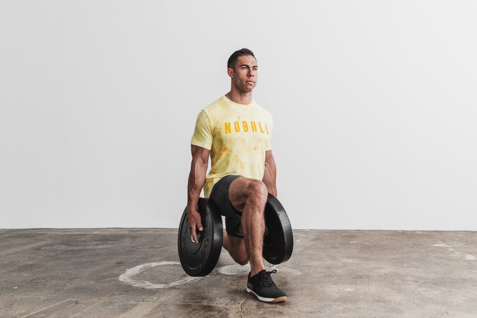 NOBULL Men's Tee (Tie-Dye) Vanilla & Vintage Yellow