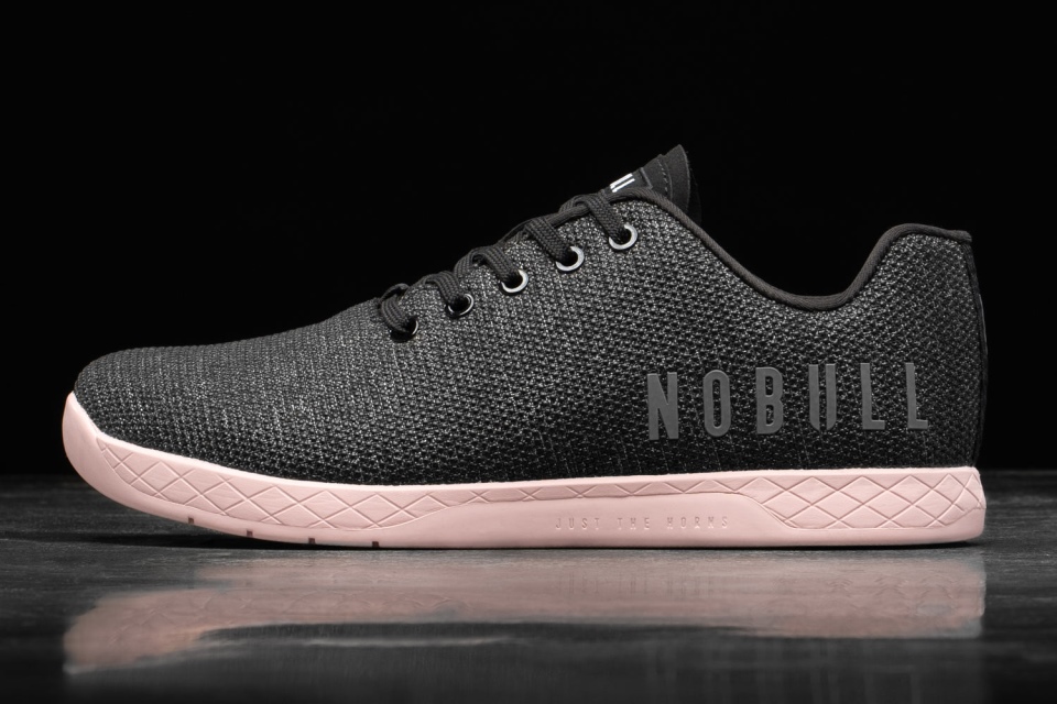NOBULL Men's Trainer Black Heather Dusty Rose